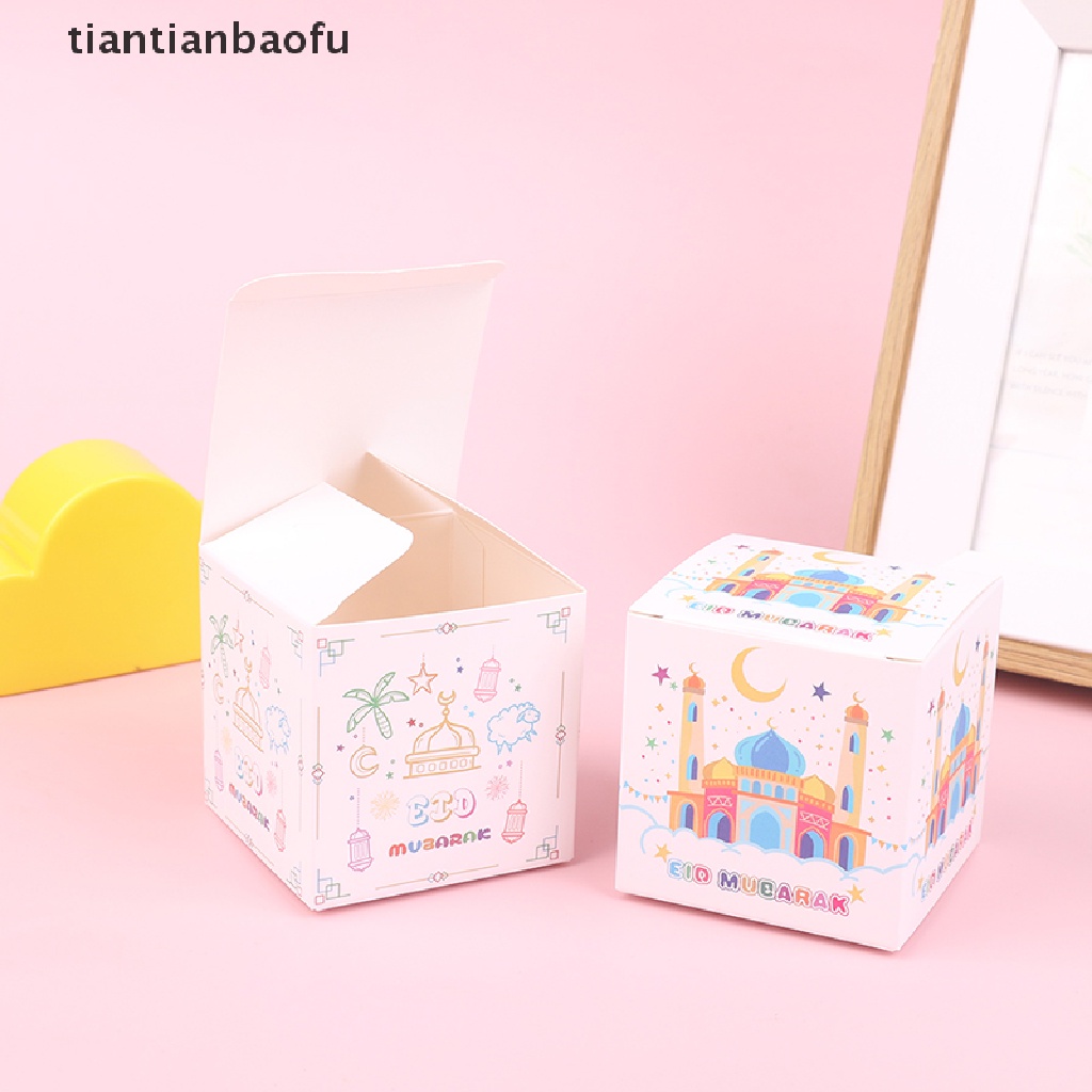 [tiantianbaofu] 5pcs Eid Mubarak DIY Paper Gift Box Candy Box Selamat Idul Fitri Perlengkapan Ramadhan Butik