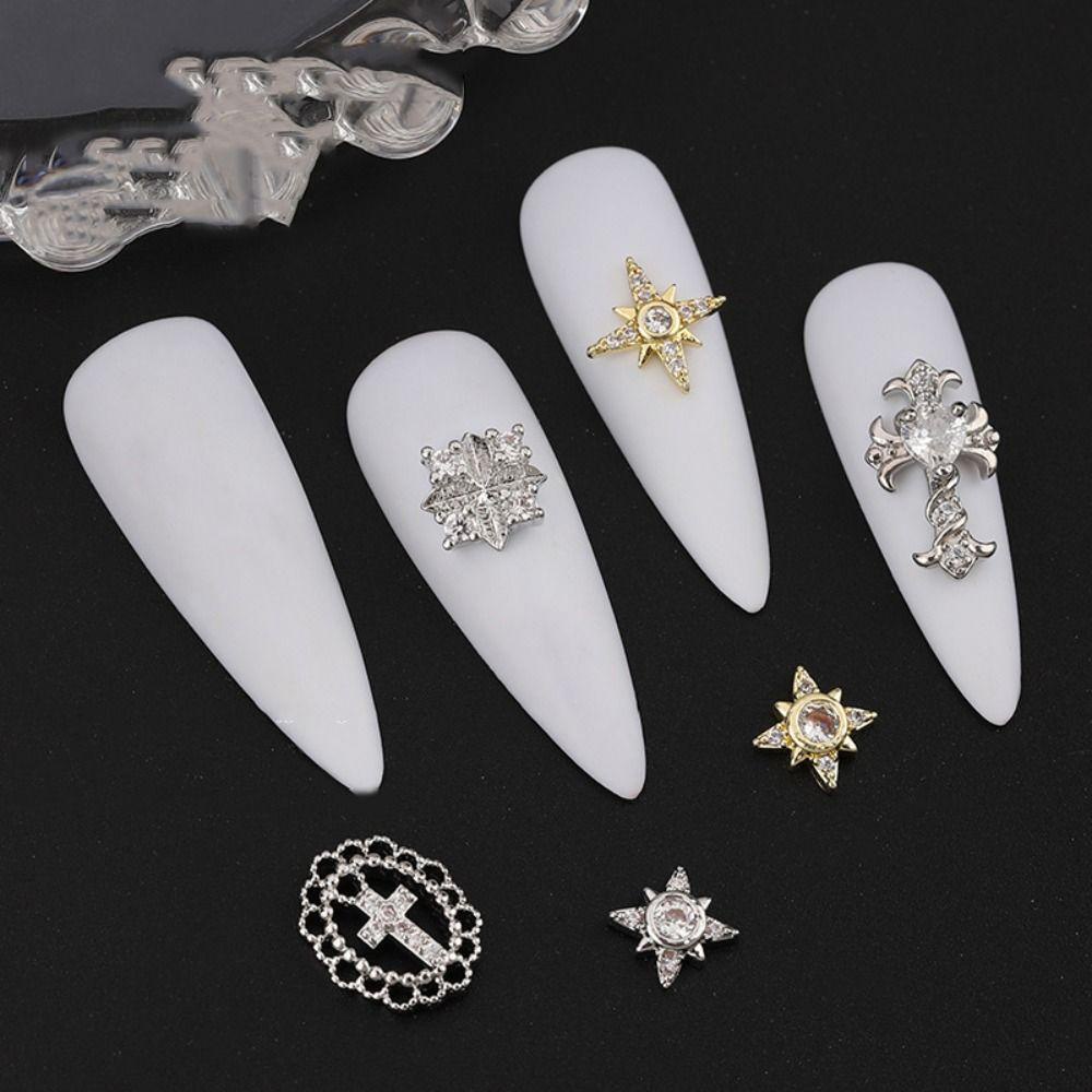 Mxbeauty Hiasan Nail Art 3D Gaya Perancis Bucherati Semanggi Empat Daun Aksesoris Kuku