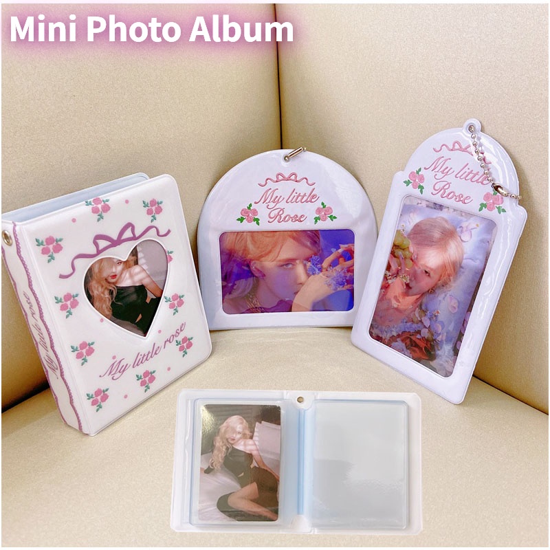 Album Foto Mini 3inch Mawar Putih 40saku Lucu Card Holder KPOP Idol Photocard Collect Book