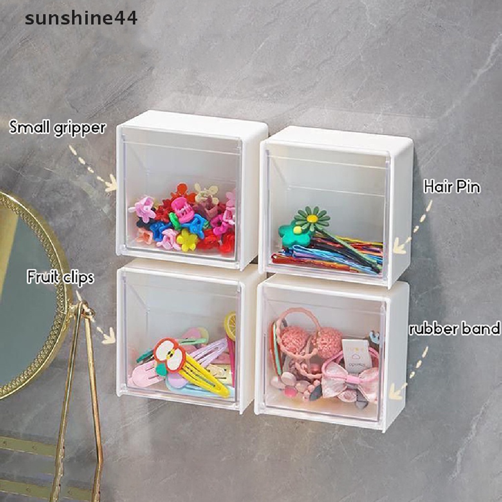 Sunshine Kotak Penyimpanan Tempel Dinding Desain Kerang Tempat Penyimpanan Cotton Swab Plastik ID