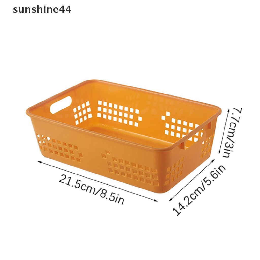 Sunshine Desktop Keranjang Penyimpanan Plastik Organizer Box Lipat Stackable Storage Basket ID