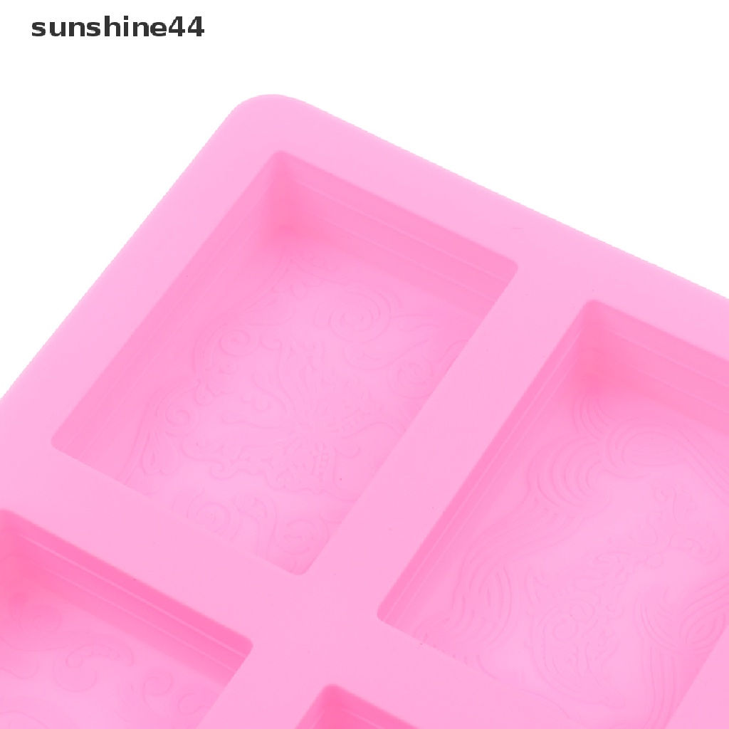 Sunshine 1Pc Cetakan Sabun Silikon Persegi Panjang 6rongga DIY Portable Cake Mold ID