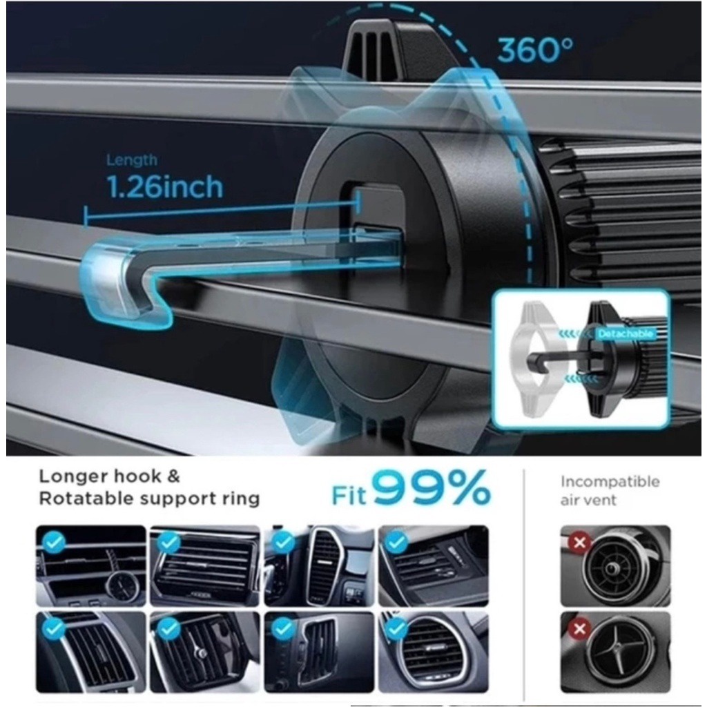 HD62 Car Holder car mount AC MOBIL dudukan penyangga HP Strong Gravity Phone Holder air vent HD-62