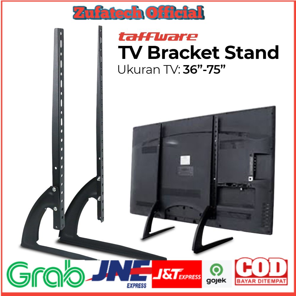 Taffware TV Bracket Stand 1.5mm Thick 800 x 400 Pitch for 36-75 Inch TV - OMBV0QBK - Black