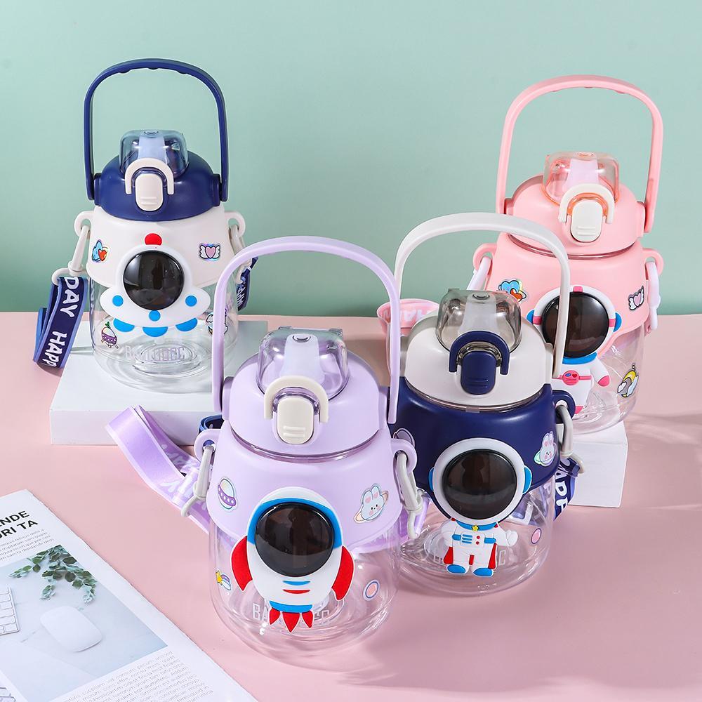 TOP Botol Air Minum Anak Sekolah Tali Bahu Adjustable Tumbler Olahraga Tema Astronot