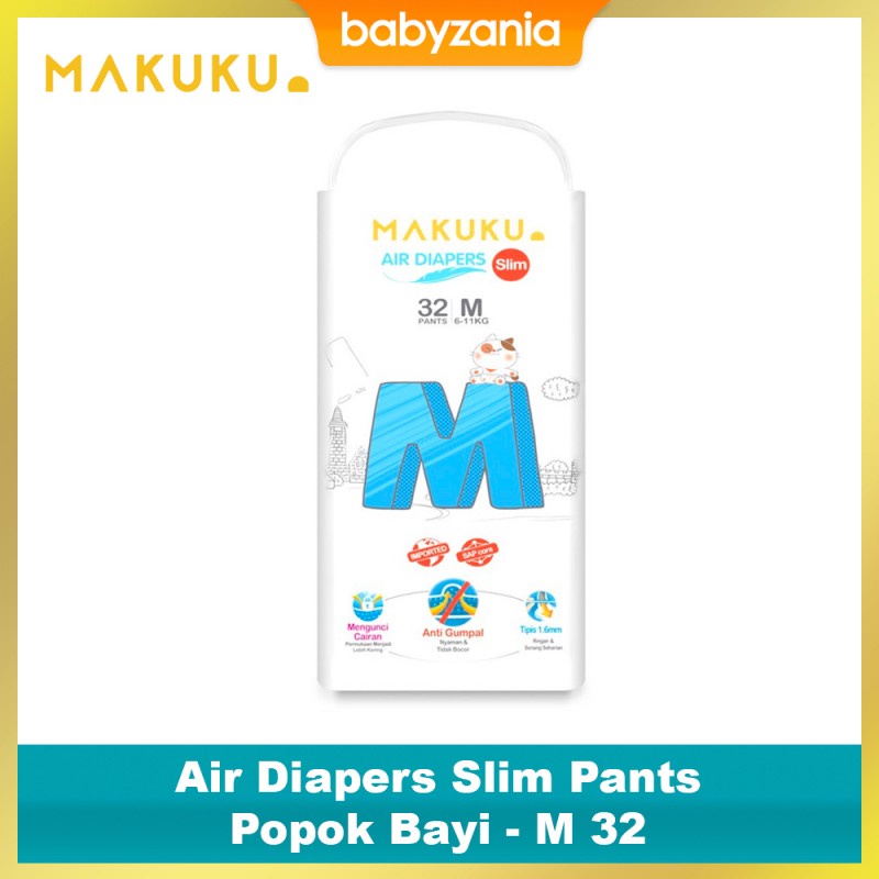 Makuku SAP Air Diapers Slim Pants Popok Celana Bayi - M 32