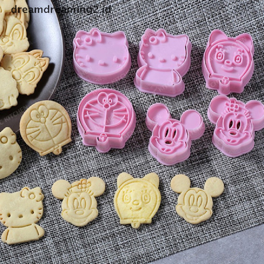 (hot) 2pcs Kawaii Hellokts Anime Cetakan Biskuit Mini Kartun Lucu 3D Bentuk Kucing Tools//