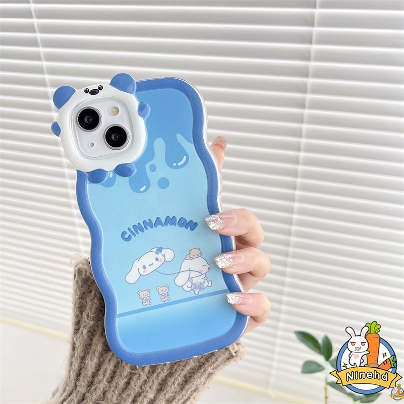 IPHONE Casing Kompatibel Untuk Iphone14 13 12 11 Pro Max X Xr Xs Max7 8 6 6s Plus Pasangan Biru Kualitas Tinggi Casing Ponsel Bergelombang Bingkai Monster Kecil Lembut Halus Shockproof Cover Pelindung