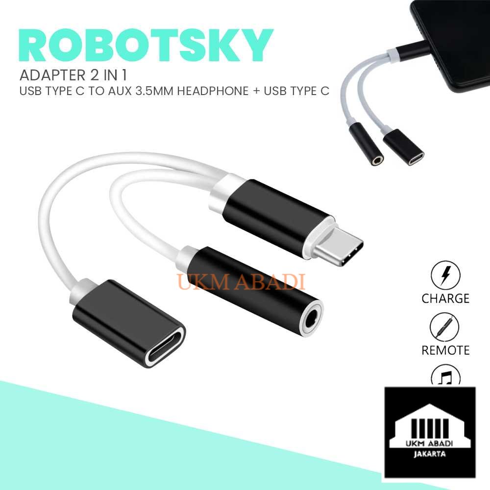 Adapter 2 in 1 USB Type C to AUX 3.5mm Headphone USB Type C S K06