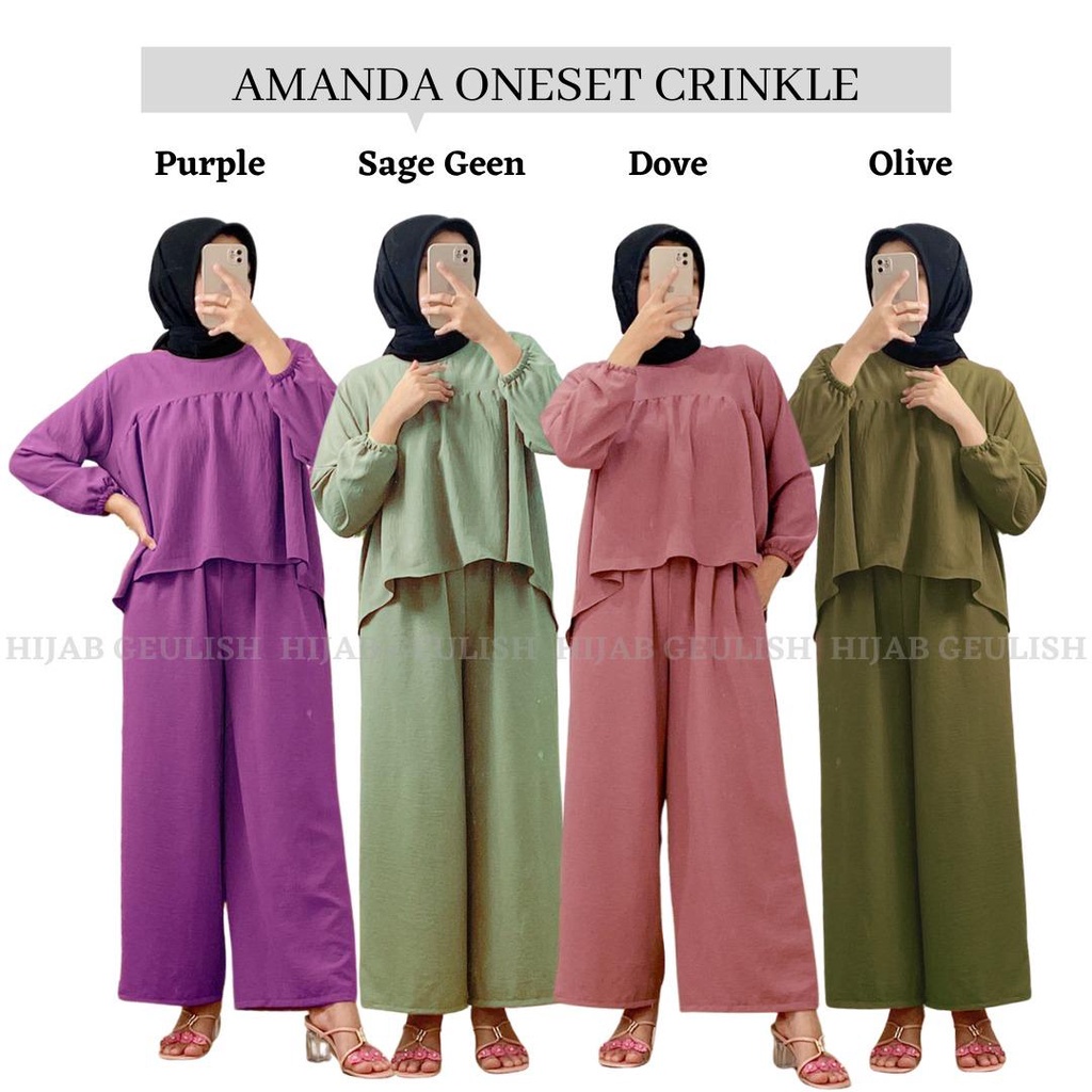 AMANDA ONE SET CRINKLE / ONE SET SERUT / READY STOCK