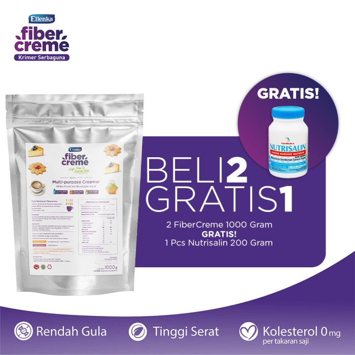 

[Ready-Stock]Cod FiberCreme Foil Pack 1000gr Twinpack GRATIS Nutrisalin