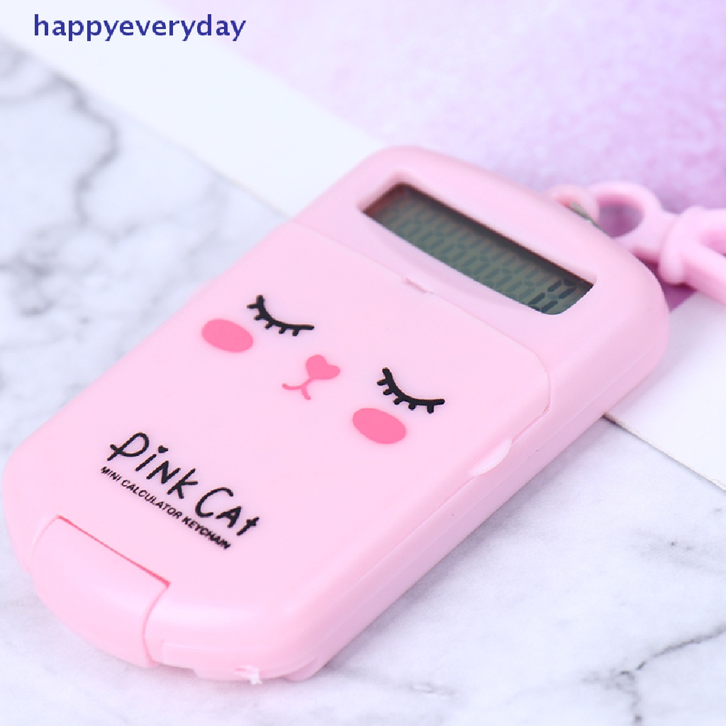 [happy] Kalkulator Portable Ukuran Saku Kreatif Gantungan Kunci Kalkulator Perlengkapan Kantor [ID]