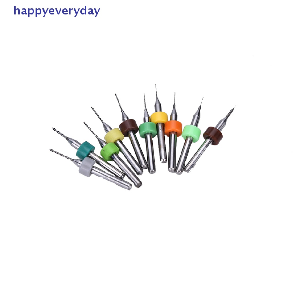 [happy] 10pcs PCB CNC Cetak Papan Sirkuit Carbide Micro Drill Bits Set Alat 0.1mm-1.0mm [ID]
