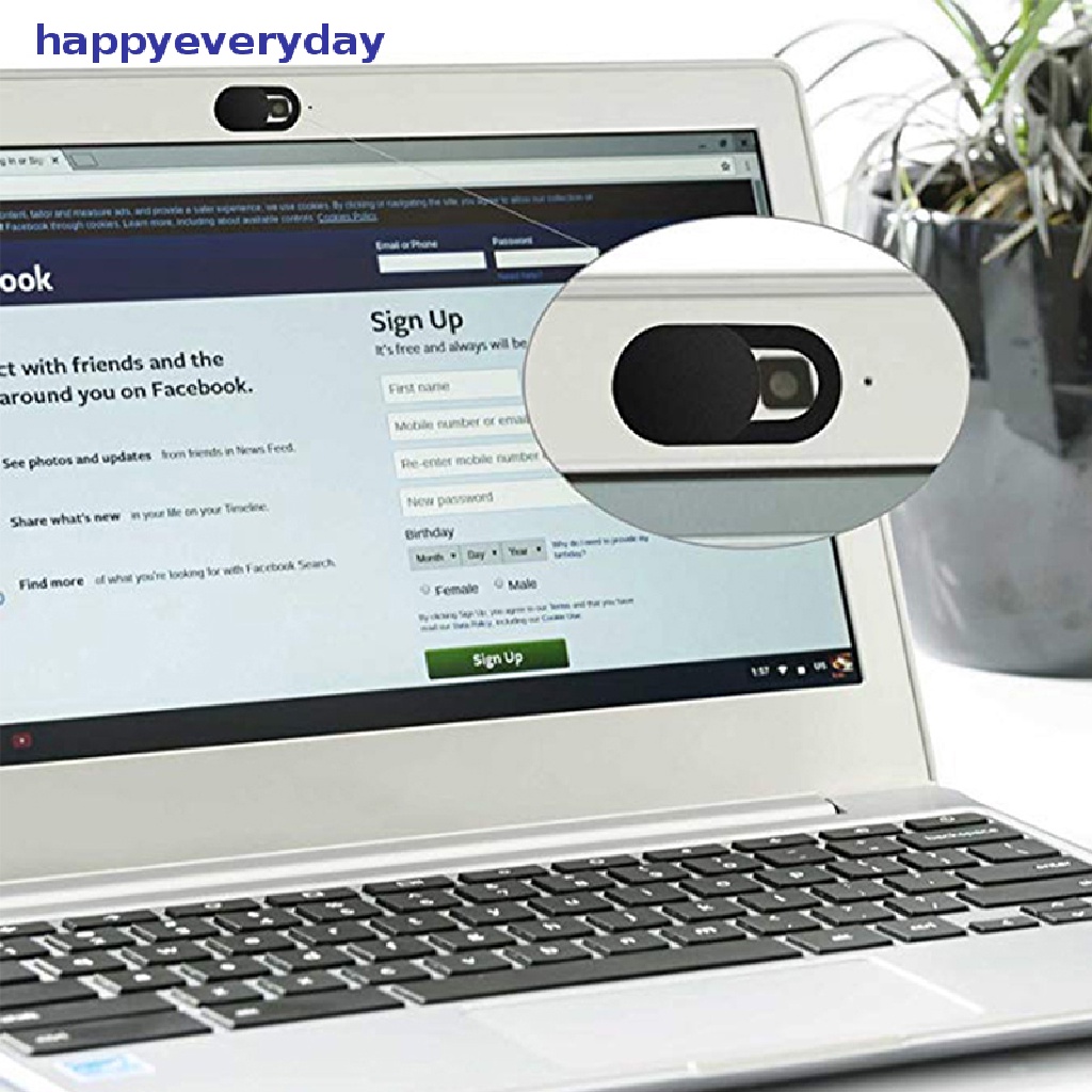 [happy] Webcam Cover Stiker Privasi Lensa Kamera Bahan Plastik Untuk iPhone PC Laptop [ID]