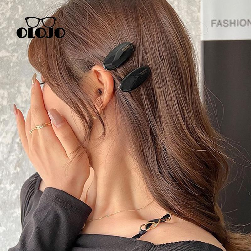 【COD】Jepit rambut kecil berwarna oval Indah Poni Rusak Klip Rambut Emas Solid Tanda Kecil Klip Rambut French Duckbill Clip Hairpin