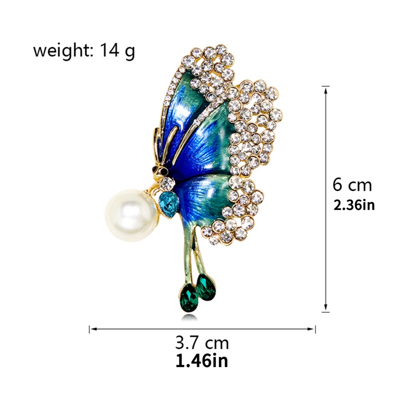 Klasik Perhiasan Mutiara Kupu-Kupu Bros Untuk Wanita Warna Emas Multi Berlian Imitasi Bros Vintage Dicat Pin Korsase Wanita Hadiah