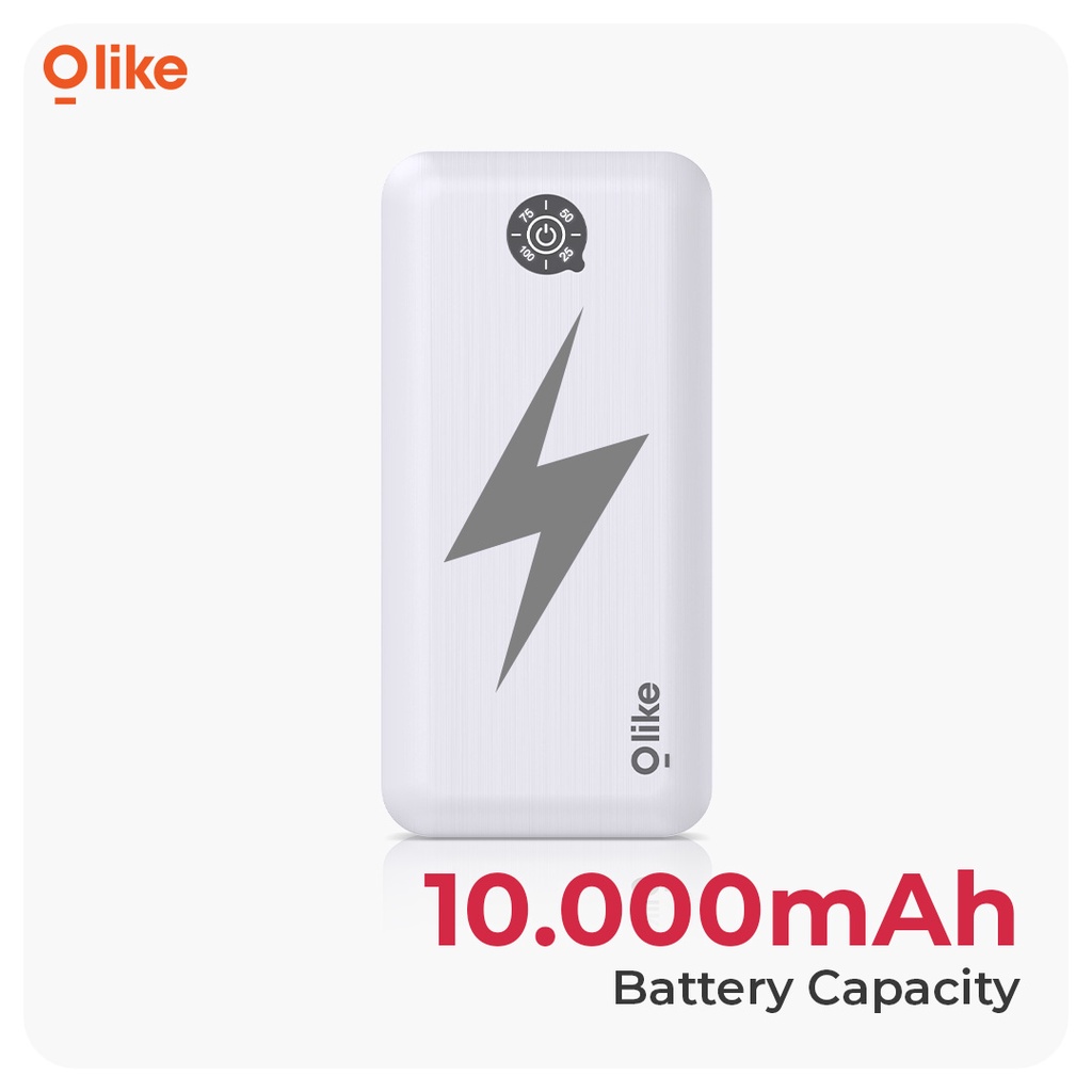 Olike PB1 Powerbank 10000mah 2.1A Lightning Micro Type C Fast Charging Real Capacity LED Battery Display