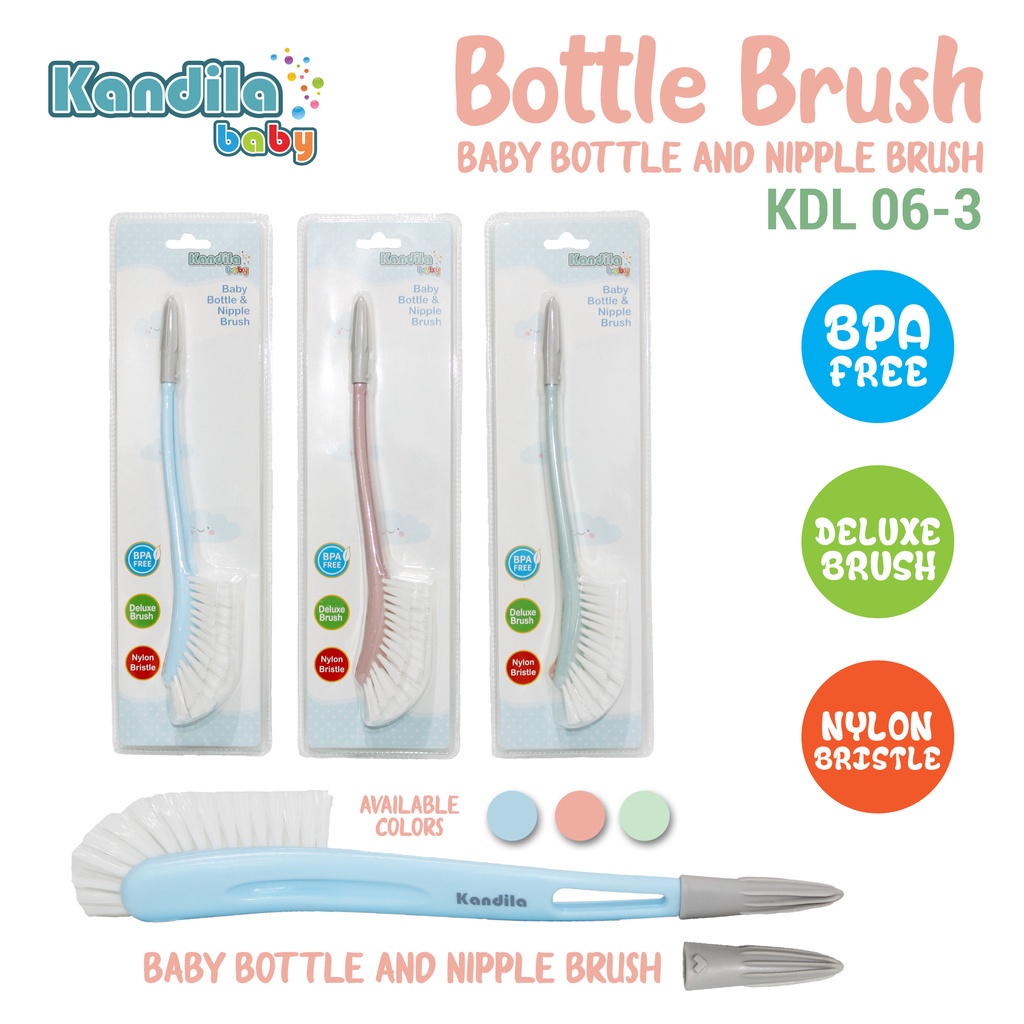 Kandila Baby KDL06-3 Bottle &amp; Nipple Brush - Sikat Botol