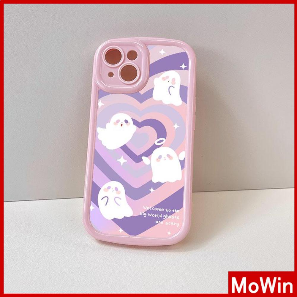 For iPhone 14 Pro Max iPhone Case Cream Pink TPU Soft Case Camera Cover Airbag Shockproof Cute Gradient Heart Love Ghost Compatible with iPhone 13 Pro max 12 Pro Max 11 xr xs 7Plus