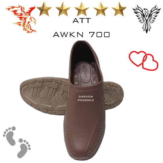 Sepatu Slip On Pria ATT AWKN 700 Cokelat Karet Anti Air Lentur 39-43