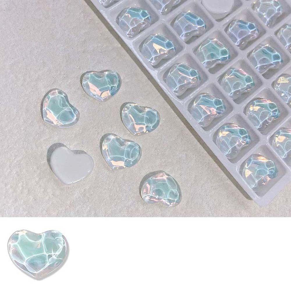 Mxbeauty Hiasan Kuku Jantung Wanita Jepang Nail Art Cinta Hati Riak Air Jantung Manicure Aksesoris Kaca Kristal 3D Nail Art Drills