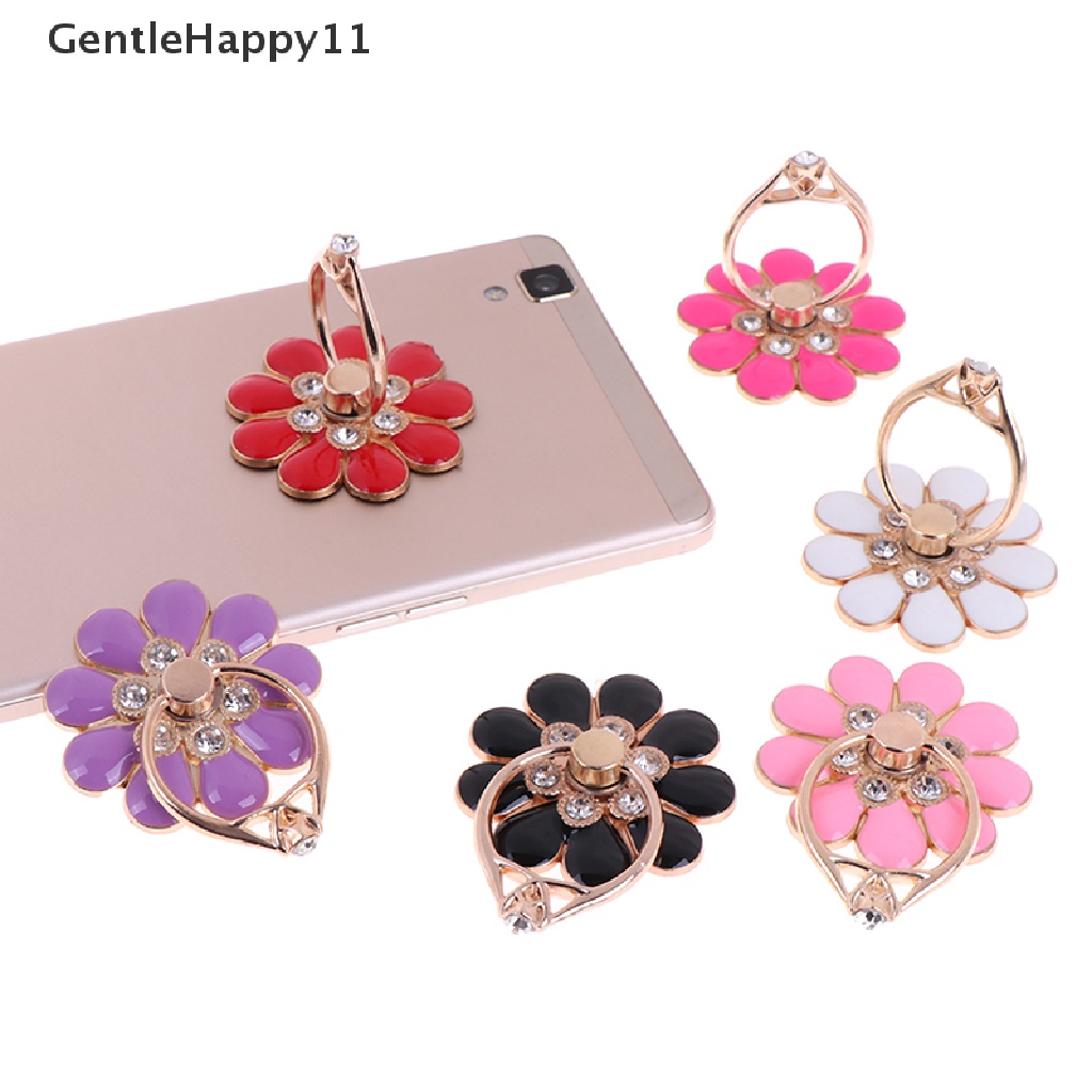 Gentlehappy Cincin Jari Bunga smartphone colorful metal stand holder phone holder stand id