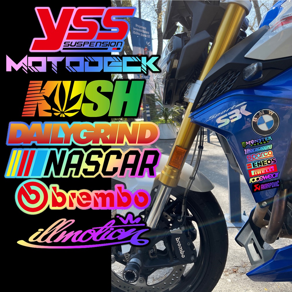 Stiker Motor Reflektif Helm Dekorasi Laser PIRELLI Monster ENEOS YSS Brembo Sponsor Seri Full Set Sepeda Modifikasi Decal