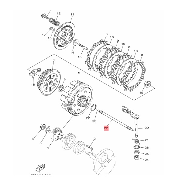 ROD PUSH AS STUT KOPLING R15 LAMA V2 XABRE VIXION NVL NVA BK8 MX KING ORI YGP 1PA-E6357-00