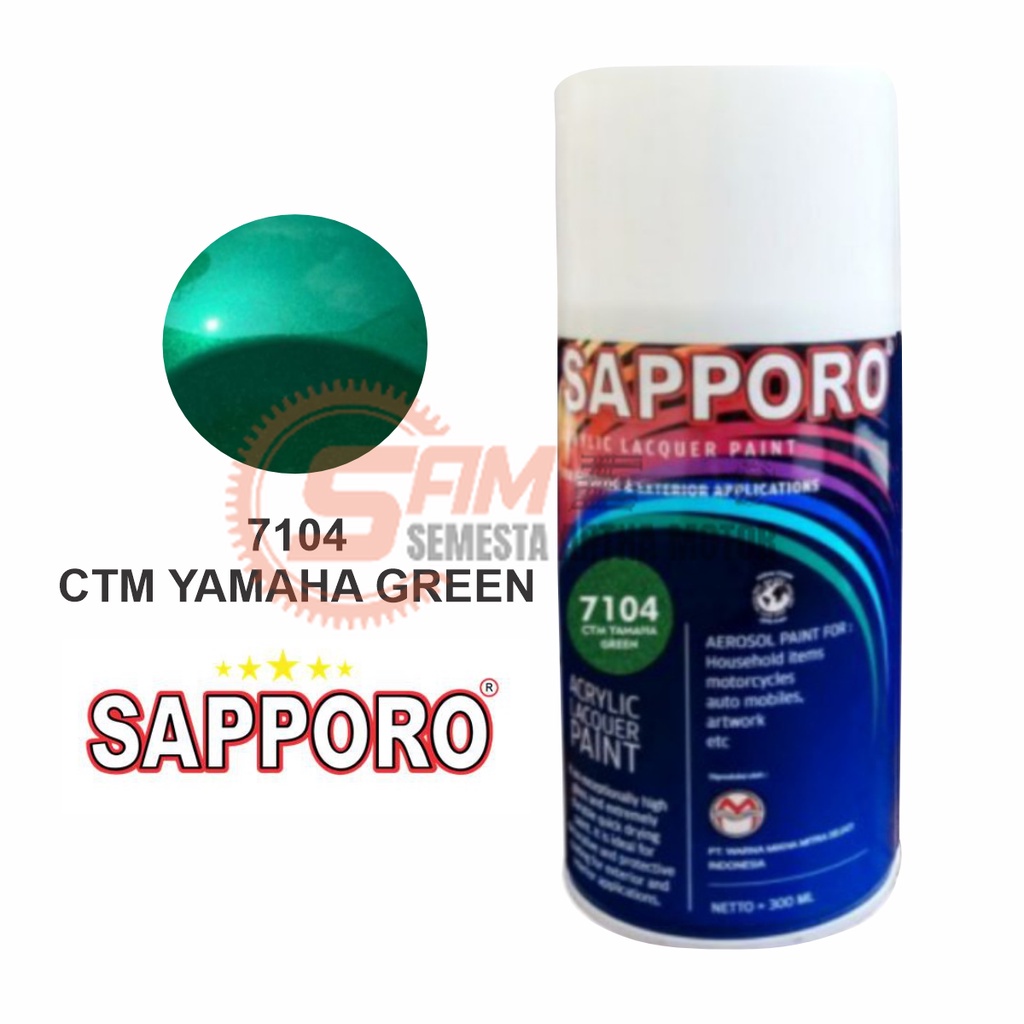 

Pilox Sapporo CTM Yamaha Green 7104 Cat Semprot 300ml Pilok Metal Aerosol Spray