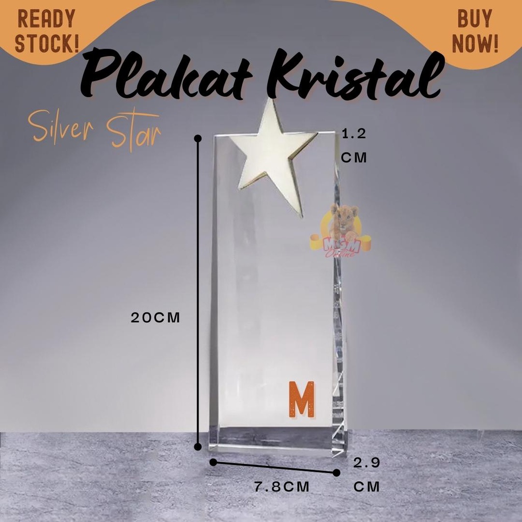 P73-M Plakat BINTANG kristal Trophy Crystal kaca Piala kejuaraan