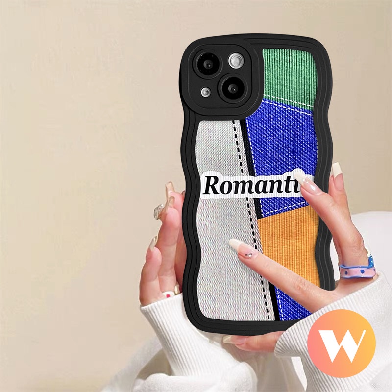 Casing Tepi Bergelombang Tpu Lembut Realme C11 C21Y C35 C33 C25Y C25s C20 9Pro+9c3 C30 5 6i C15 5s 8Pro C20A 7 10 9i C12 C25 8 8i 7i 5i C17 Romantic Creative Splicing Smile Cover