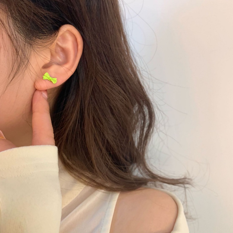 3pasang/set Anting Tusuk Motif Bunga Hijau Musim Panas925 Silver Needle Untuk Wanita