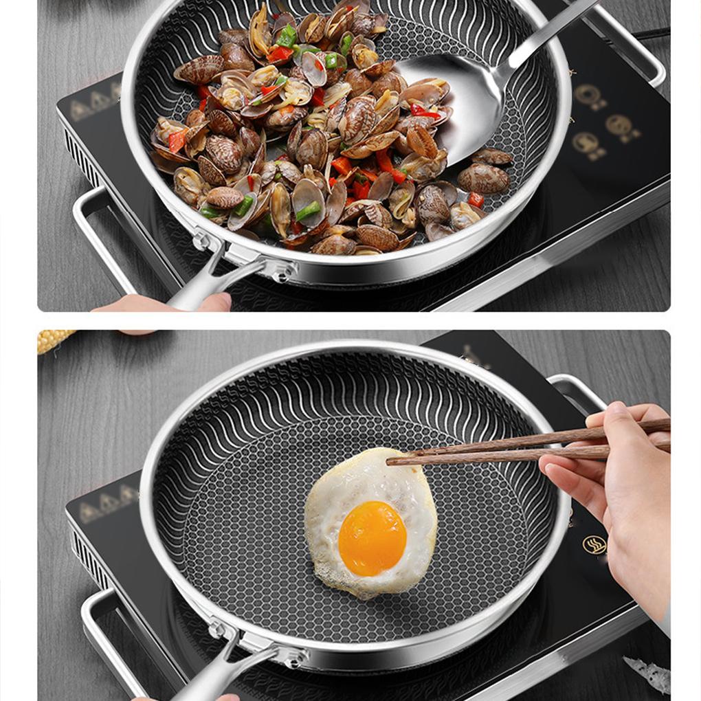 Wajan316 Goreng Steak Anti Lengket Wok Serba Guna Umum Kuali Honey Comb Flat Bottom Universal Cookware Kompor Induksi