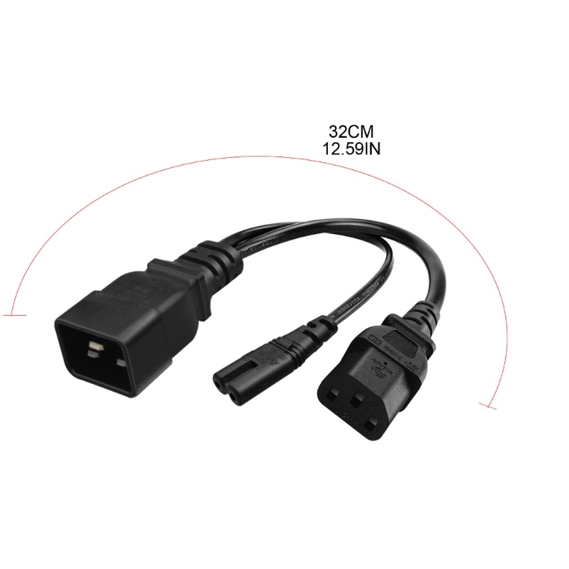 Konektor zzz 3Pin IEC320-C20 to IEC320-C7+C13 Converter Adapter Kabel Listrik Cord