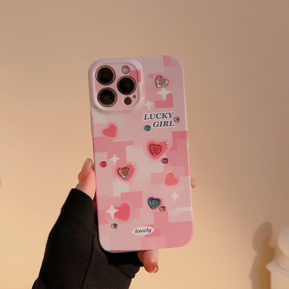 Y2k Cinta Mosaik DIY Dengan Case Film Fotografi Cangkang DiamondsHard Berwarna Untuk Iphone SE 2020 7 /8 Plus 14xx XR XM 11 12 13 PRO MAX Casing Cover Pelindung AT0132