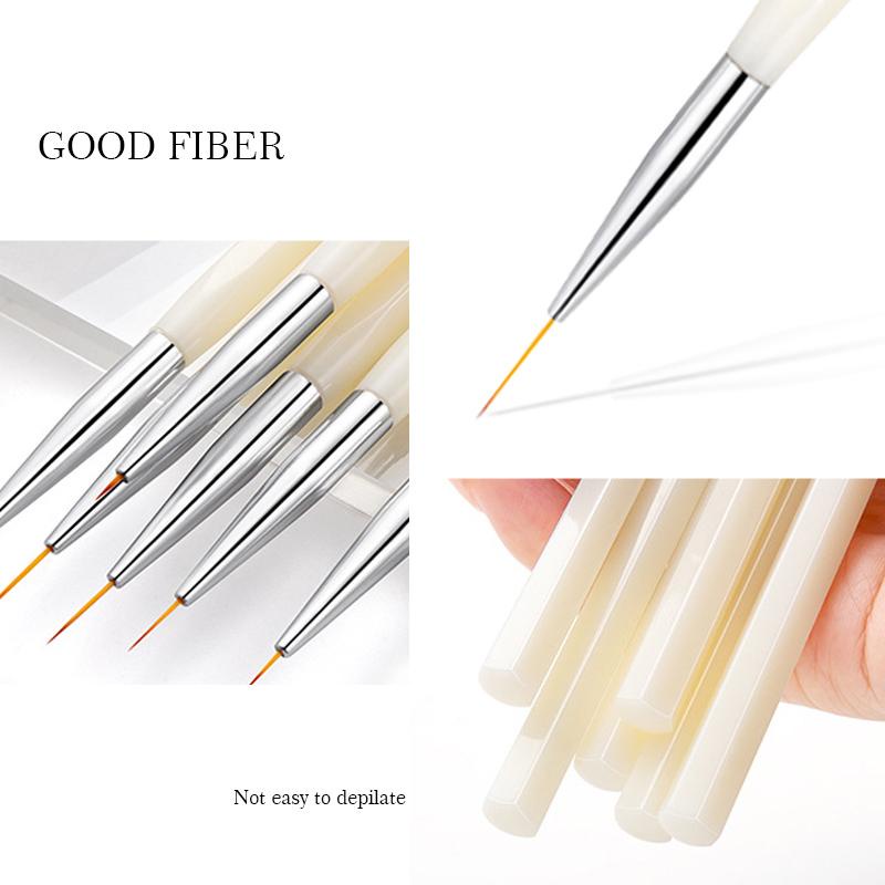 Kuas Liner Kuku Garis Perancis 3D Tip Garis Garis Garis DIY Pena Gambar UV Gel Brushes Lukisan Alat Kuku