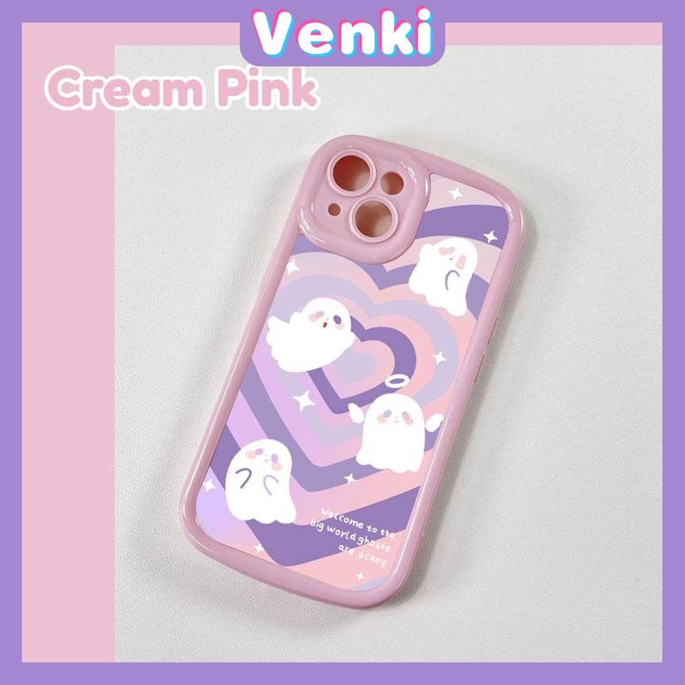 Case for iPhone 11 Soft TPU Glossy Round Edges Case Cute Cartoon Ghost and Heart Camera Protection Shockproof For iPhone 14 13 12 11 Pro Max 7 8 Plus X XR