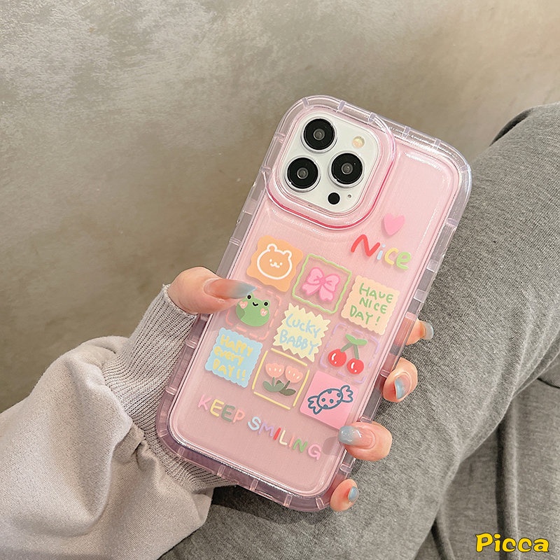 Casing Redmi Note 11s 10s 11 10 9 Note11 Note9 Note10 Note10s Redmi 10A 9A 10 A1 9T 9C NFC INS Kawaii Candy Cherry Hewan Lucu Kartun Beruang Kodok Shockproof Airbag Tpu Soft Case