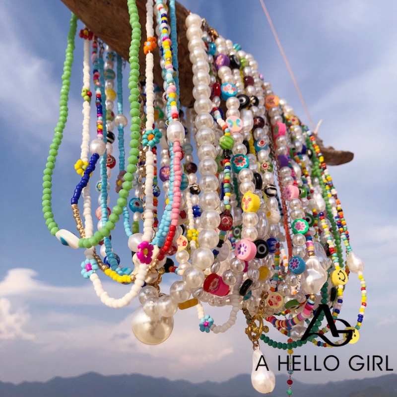 Kalung Choker Manik-Manik Warna-Warni Gaya Vintage Etnik Untuk Wanita