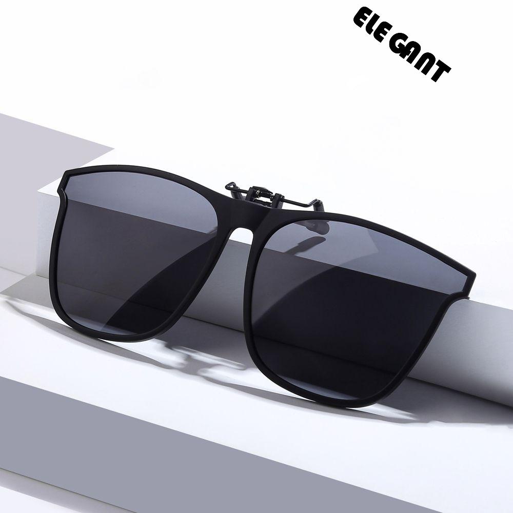 [Elegan] Clip On Kacamata Hitam Polarized Vintage Goggles Perlindungan UV Anti Silau Untuk Wanita Pria Night Vision Glasses