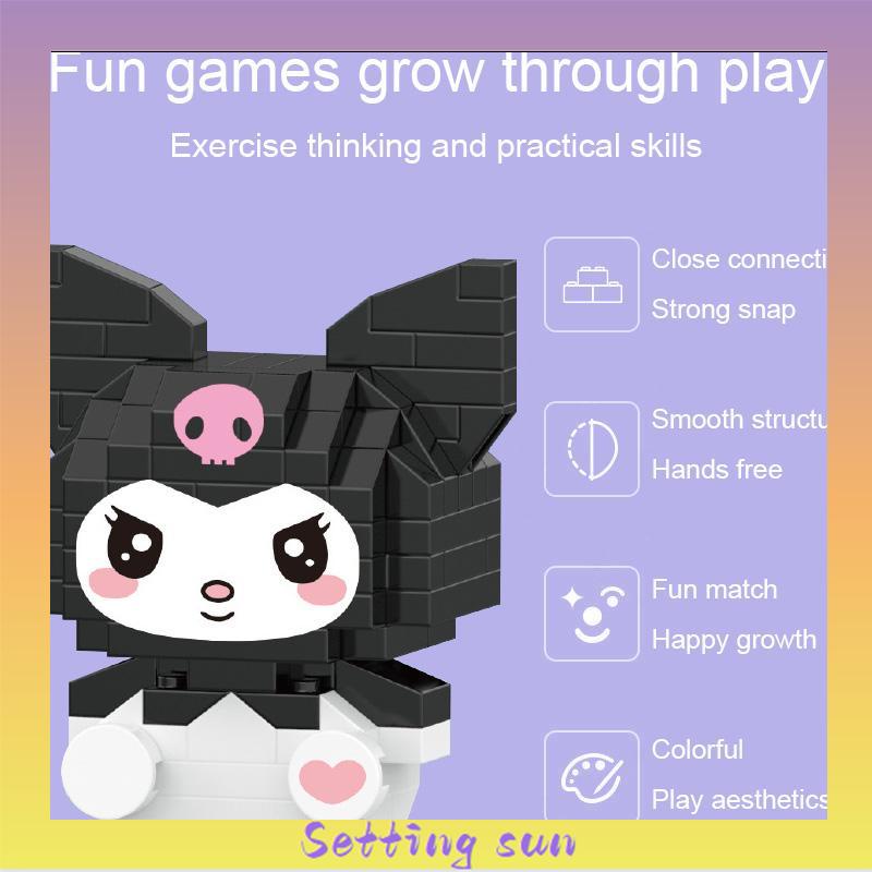 Mainan Balok Susun Sanrio kuromi Mainan Anak Mainan Edukasi DIY 3DPuzzle Nano Block TN