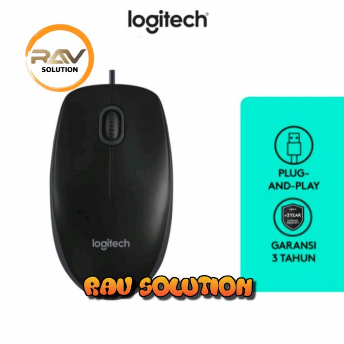 Mouse Logitech B 100 ORI / mouse b 100 Logitech/ mouse kabel bagus - SET A