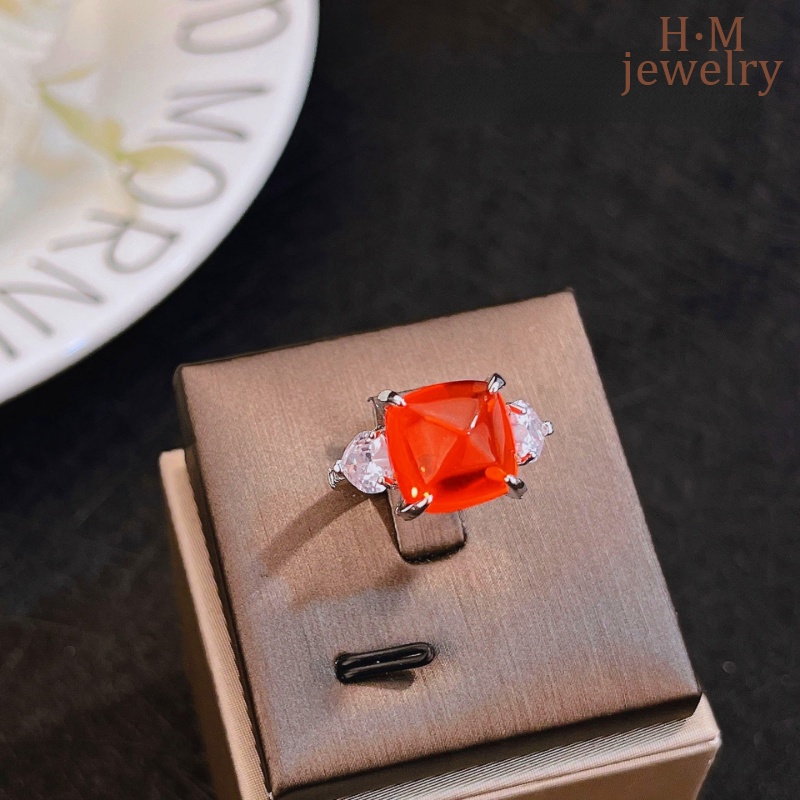 Cincin Menara Gula Safir Minimalis Fanta Color Sugar Tower Potong Permata Permata Berwarna Ornamen