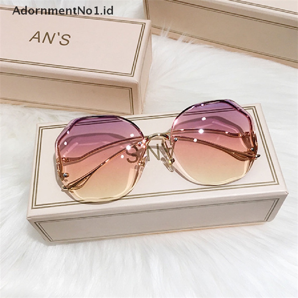 [AdornmentNo1] 2021fashion Gradient Wanita Ocean Water Cut Trimmed Lensa Kacamata Matahari Perempuanuv400 [ID]