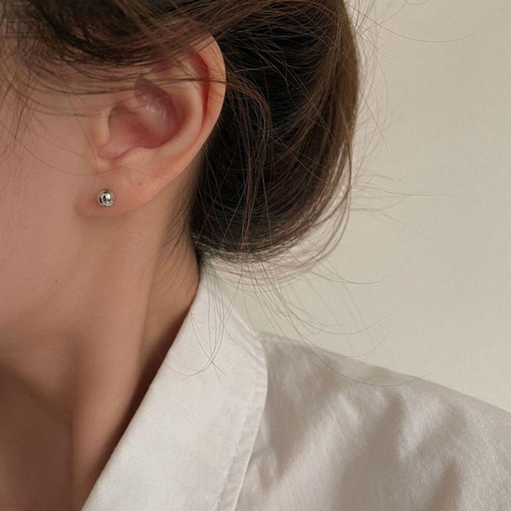 Agustinina Stud Earrings Lady Perhiasan Perempuan Sederhana Emas Perak Kepribadian Temperamen Anting Gaya Korea