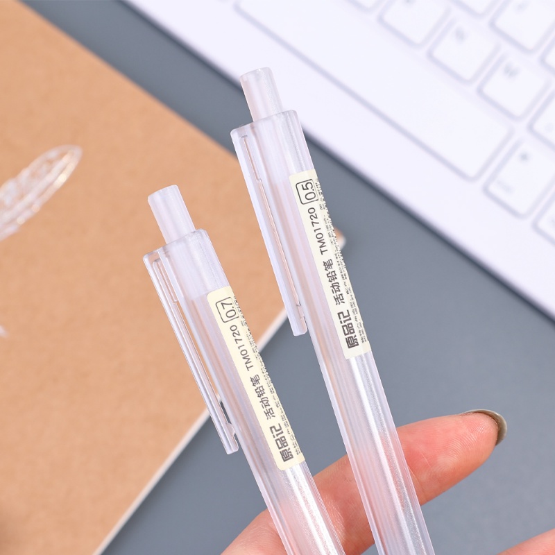 Jepang Sederhana 0.5mm/0.7mm Batang Transparan Frosted Pensil Otomatis Indah Nyaman Plastik Press Pensil Alat Tulis Siswa Sekolah Perlengkapan Kantor