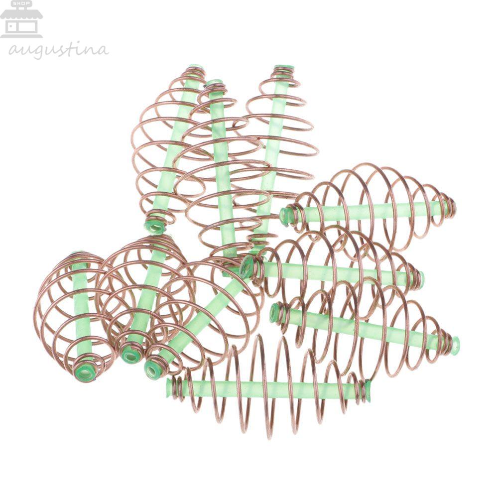 Alat Pemancingan AUGUSTINA Alat Pancing 10pcs/lot Umpan Feeder Fresh &amp; Saltwater Inline Method Feeder Pengumpan Memancing Bahan Metal