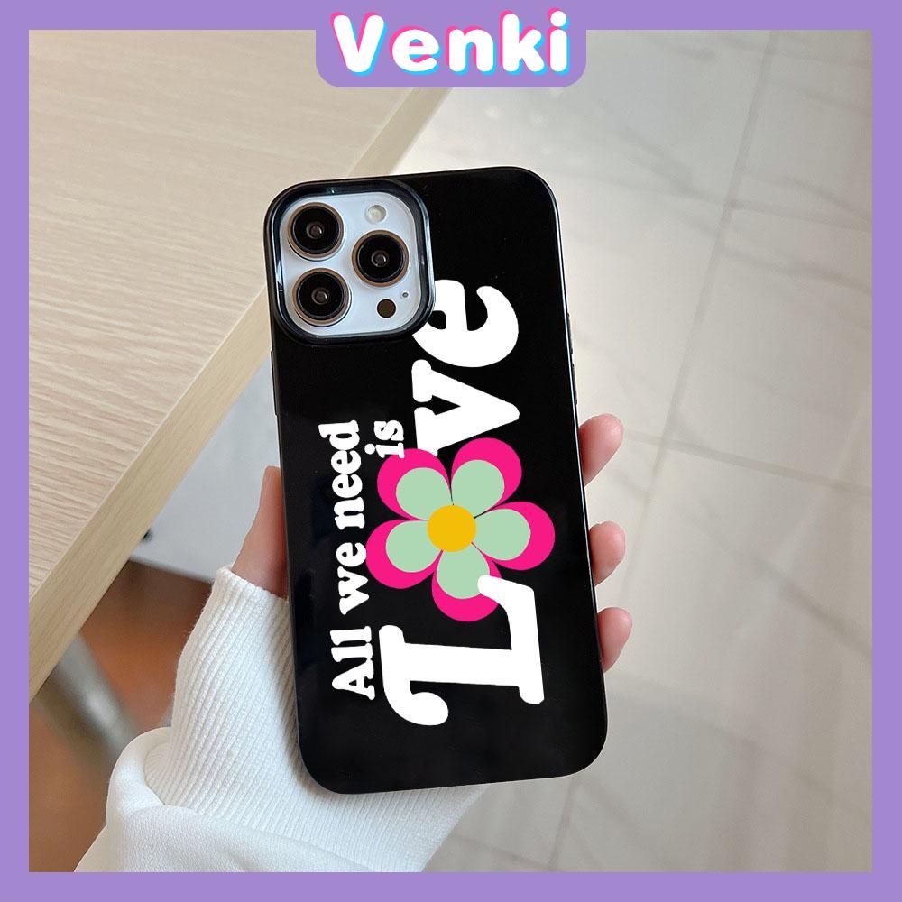 Case for iPhone 11 Soft TPU Glossy Black Candy Case Cute Flower Love Camera Protection Shockproof For iPhone 14 13 12 11 Pro Max 7 8 Plus X XR