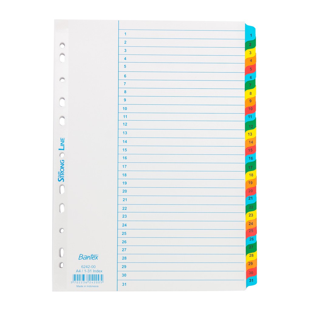 

Bantex Divider Pembatas Binder A4 31 Lembar Index 1-31 6242