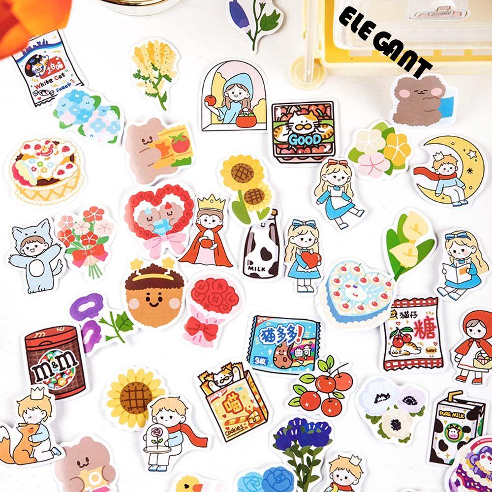 [Elegan] Stiker Akun Tangan Lucu 46 Pcs Scrapbooking Snack Bear DIY Diary Stationery Stickers